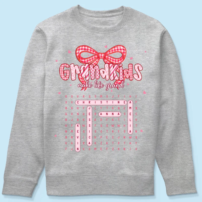 Grandkids Make Life Grand Preppy Word Search Puzzle - Personalized Shirt - Mother's Day Gift For Grandma Mom - Image 22