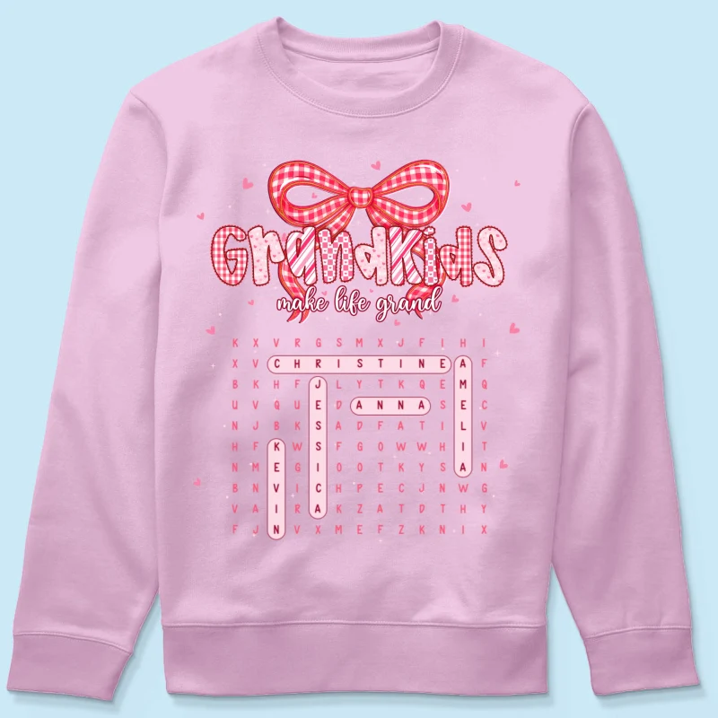 Grandkids Make Life Grand Preppy Word Search Puzzle - Personalized Shirt - Mother's Day Gift For Grandma Mom - Image 23