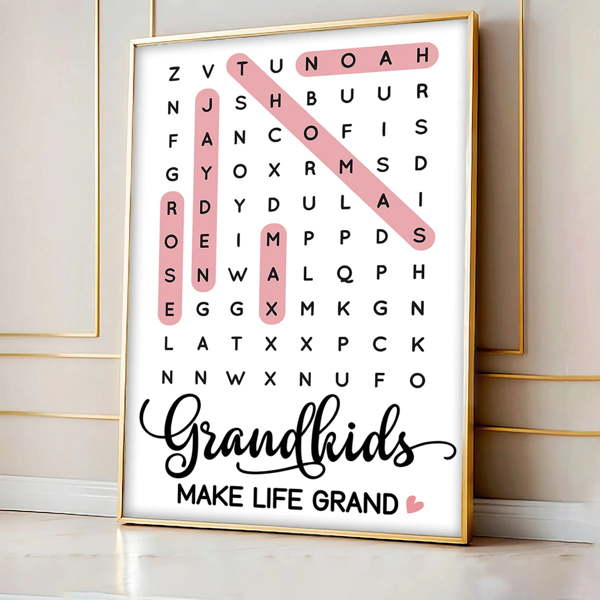 Grandkids Make Life Grand Word Search - Personalized Poster - Mother's Day Gift For Grandma - Image 12