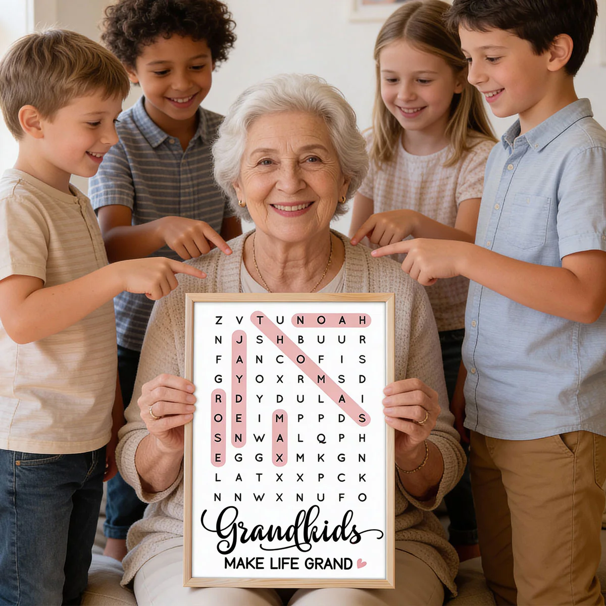 Grandkids Make Life Grand Word Search - Personalized Poster - Mother's Day Gift For Grandma - Image 13
