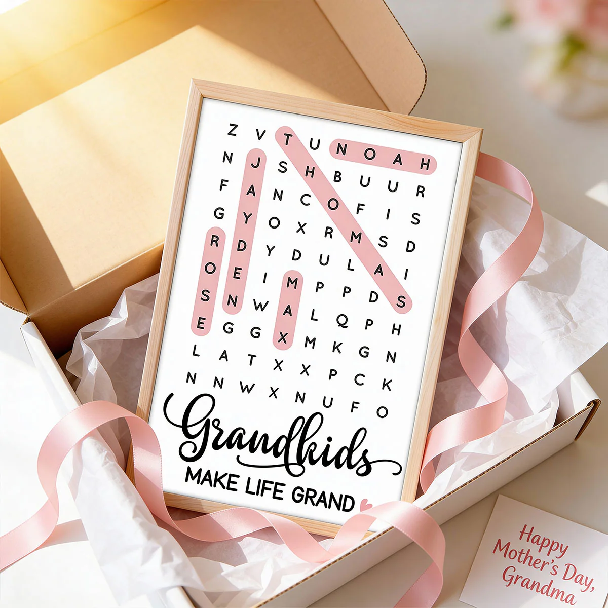 Grandkids Make Life Grand Word Search - Personalized Poster - Mother's Day Gift For Grandma - Image 14