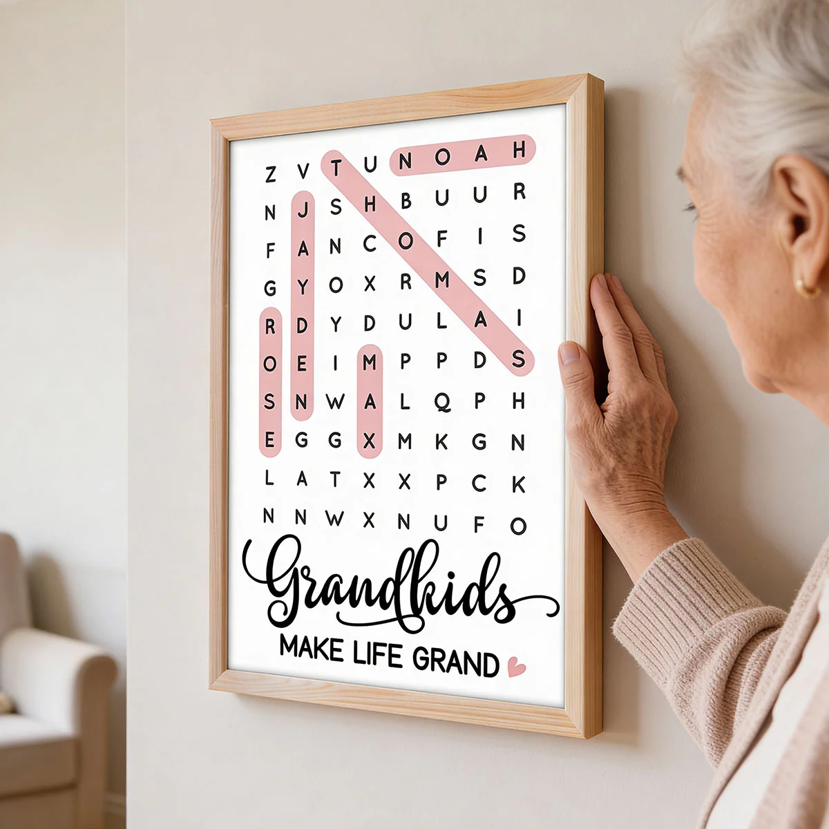 Grandkids Make Life Grand Word Search - Personalized Poster - Mother's Day Gift For Grandma - Image 15