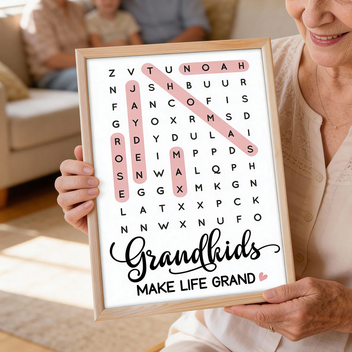 Grandkids Make Life Grand Word Search - Personalized Poster - Mother's Day Gift For Grandma - Image 16