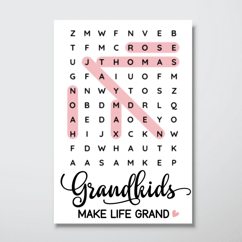 Grandkids Make Life Grand Word Search - Personalized Poster - Mother's Day Gift For Grandma - Image 19