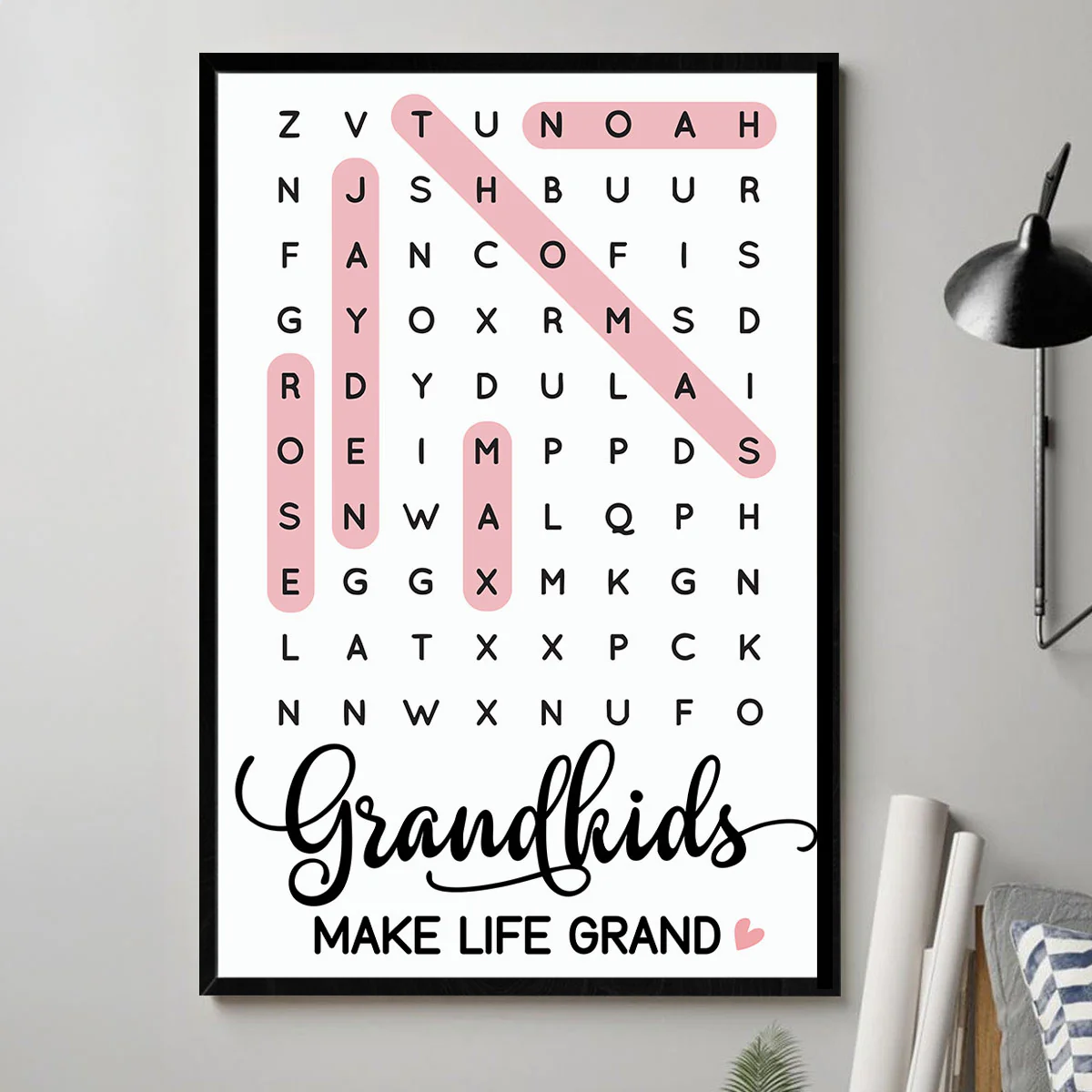 Grandkids Make Life Grand Word Search - Personalized Poster - Mother's Day Gift For Grandma - Image 7