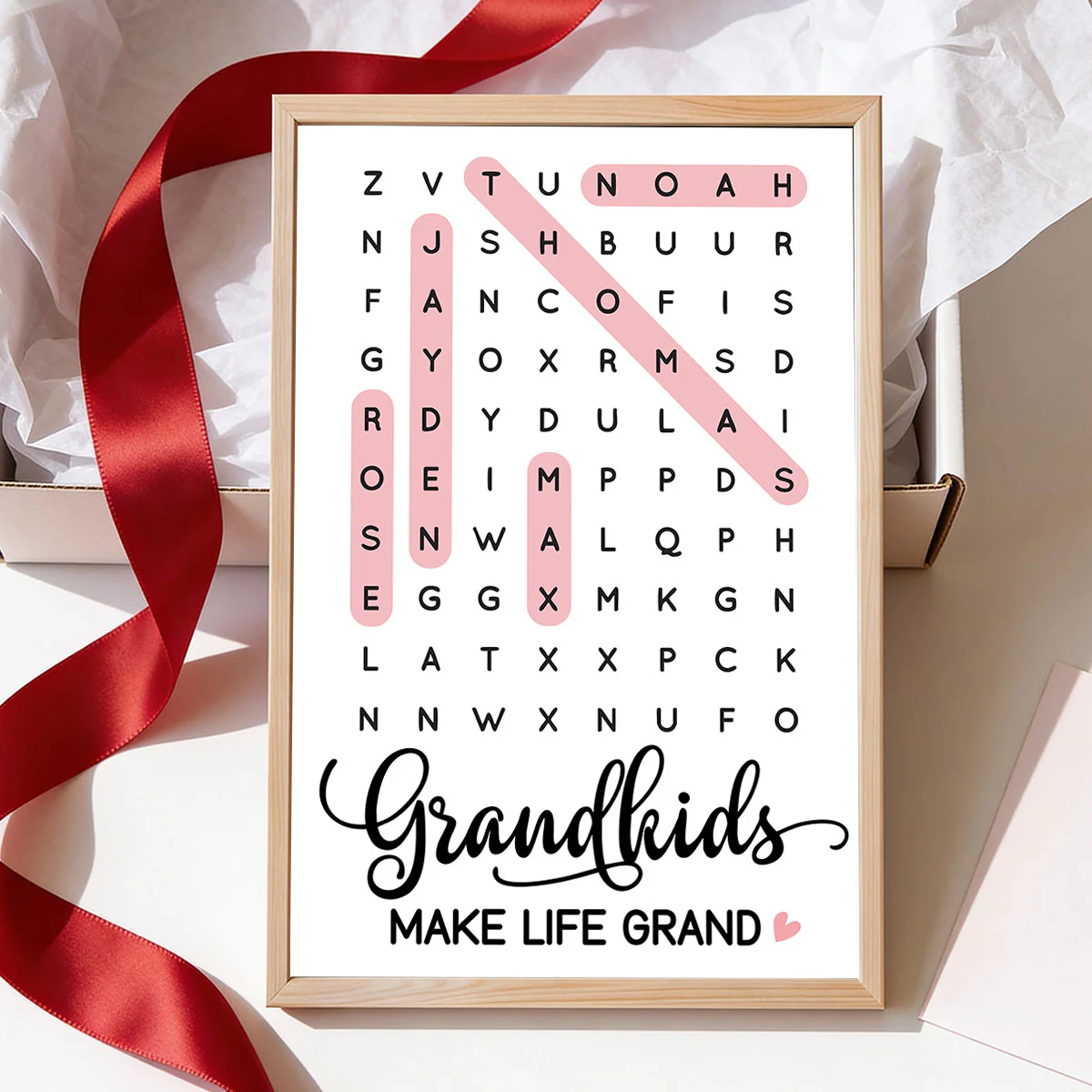 Grandkids Make Life Grand Word Search - Personalized Poster - Mother's Day Gift For Grandma - Image 9