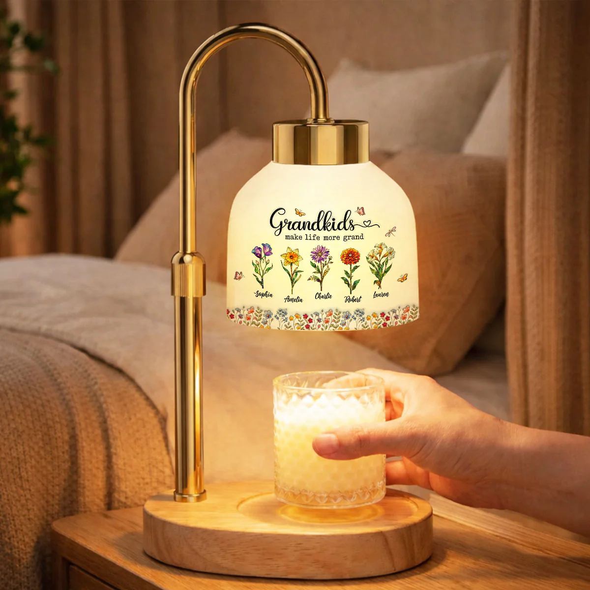 Grandkids Make My Life More Grand - Personalized Candle Warmer Lamp - Mother's Day Gift for Grandma, Mom, Wife - Image 4