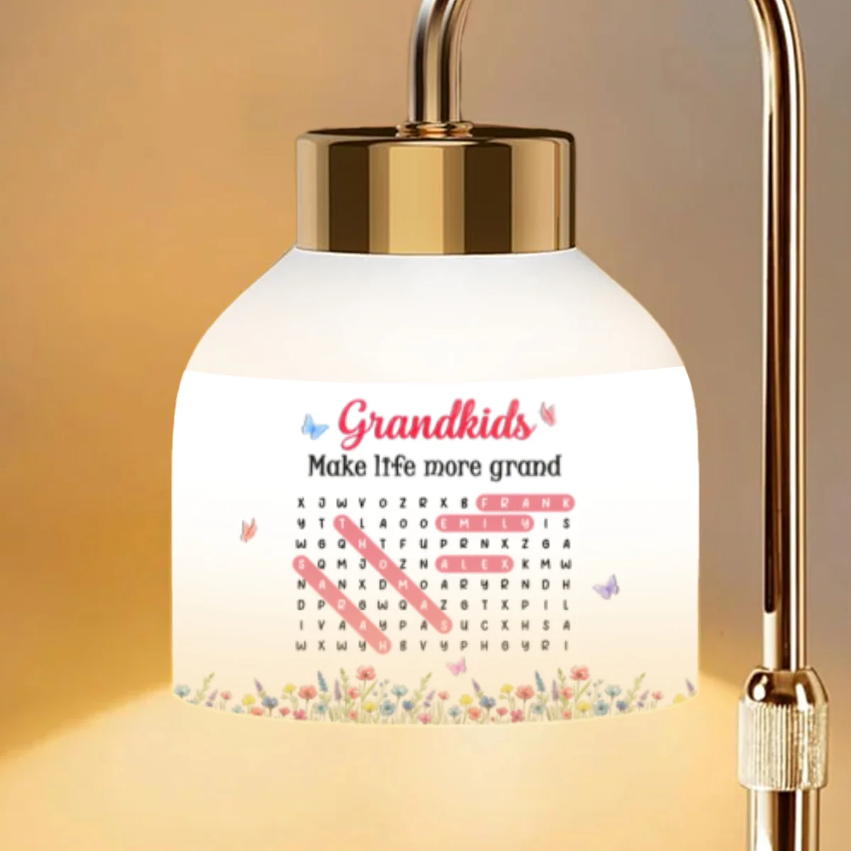 Grandkids Make My Life More Grand Word Search Puzzle - Personalized Candle Warmer Lamp - Mother's Day Gift for Grandma, Mom, Wife - Image 12