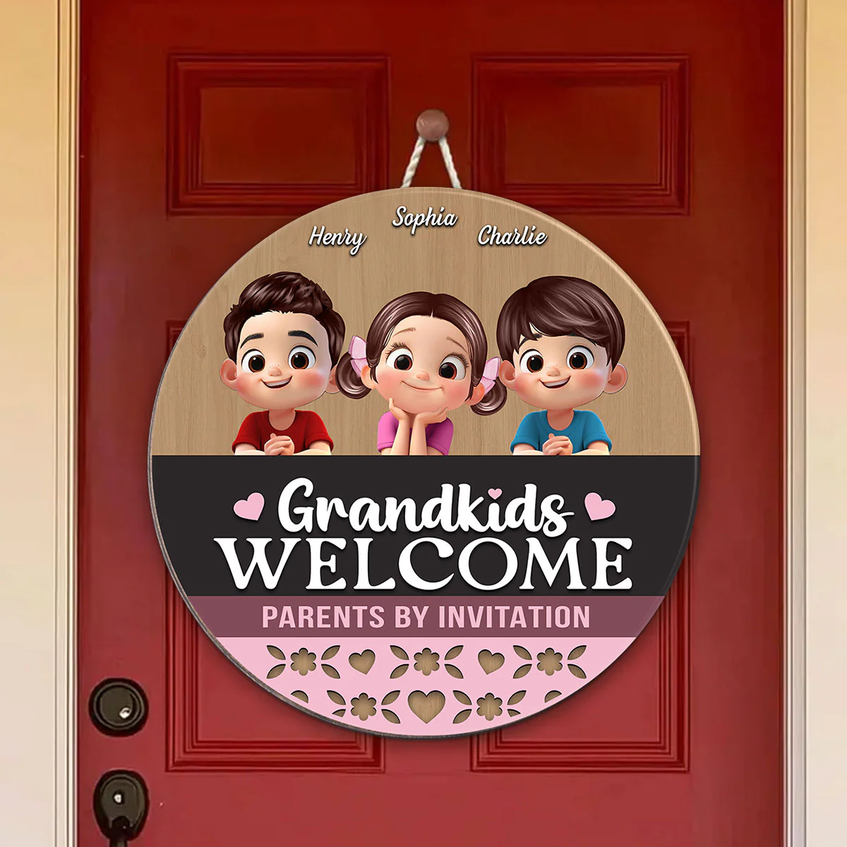 Grandkids Welcome Parents by Invitation Personalized Fall Decor for Grandparents House - Image 6
