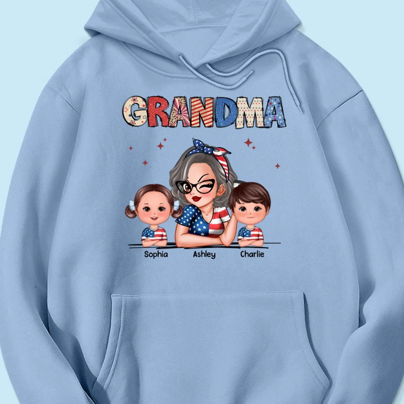 Grandma 4th Of July Sparkly Pattern Personalized Shirt, Independence Day - Image 18