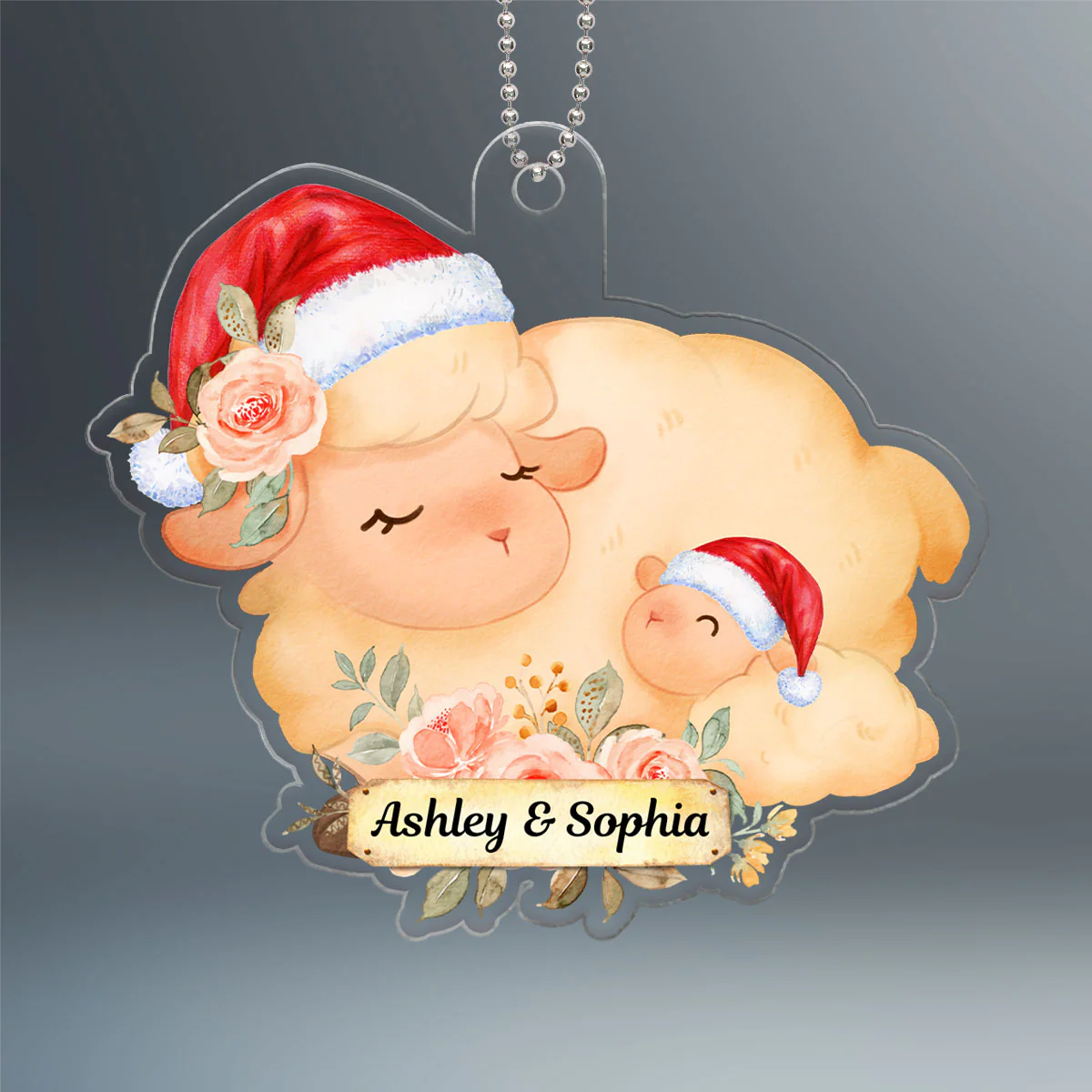 Grandma And Grandkid Mom And Kid Animal Collection Personalized Acrylic Ornament - Image 2