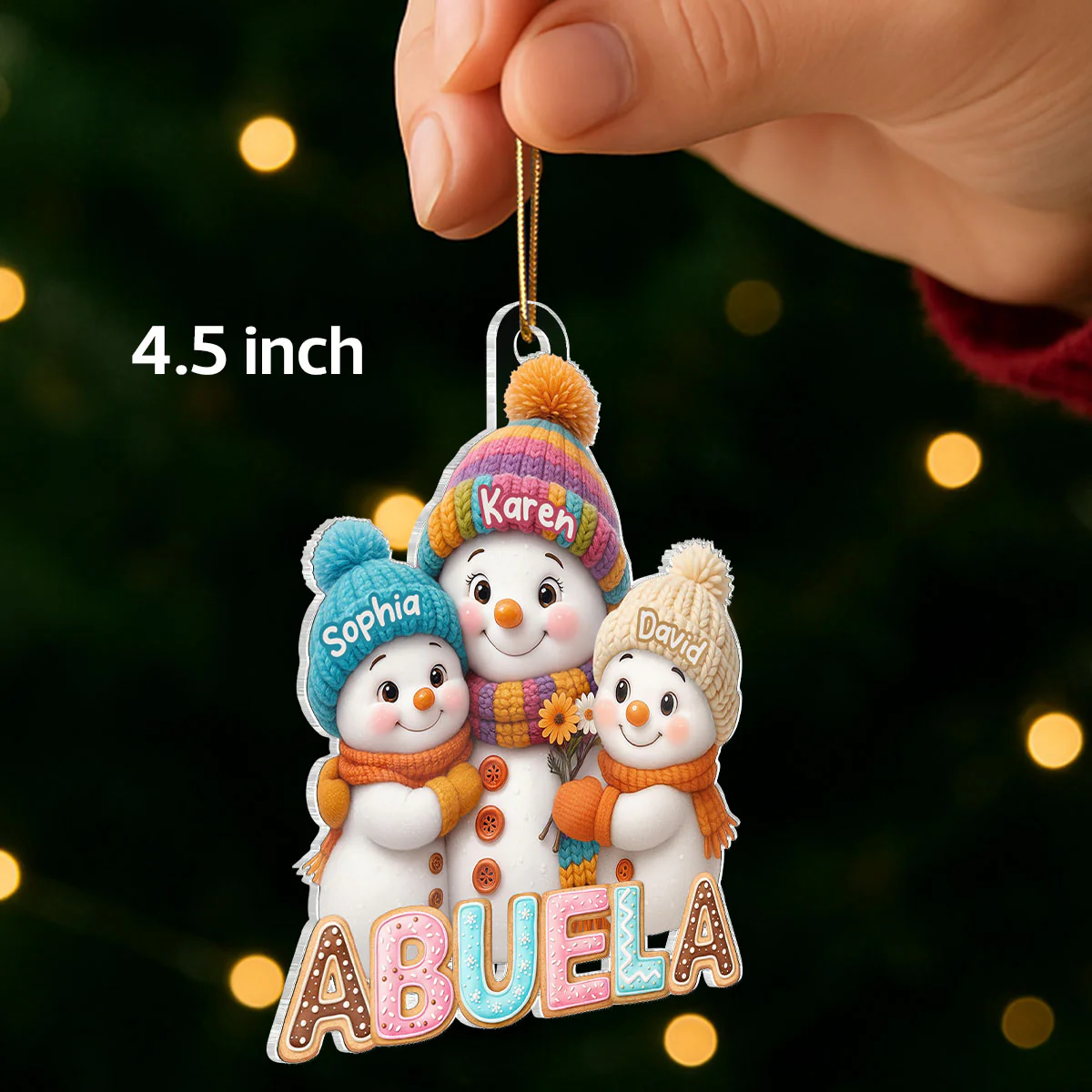 Grandma And Grandkids Christmas 2025 - Personalized Acrylic Ornament - Heartwarming Christmas Gift For Grandma - Image 2