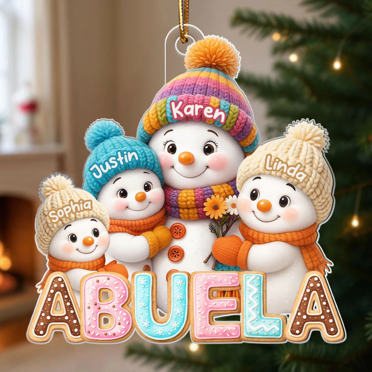 Grandma And Grandkids Christmas 2025 - Personalized Acrylic Ornament - Heartwarming Christmas Gift For Grandma - Image 4