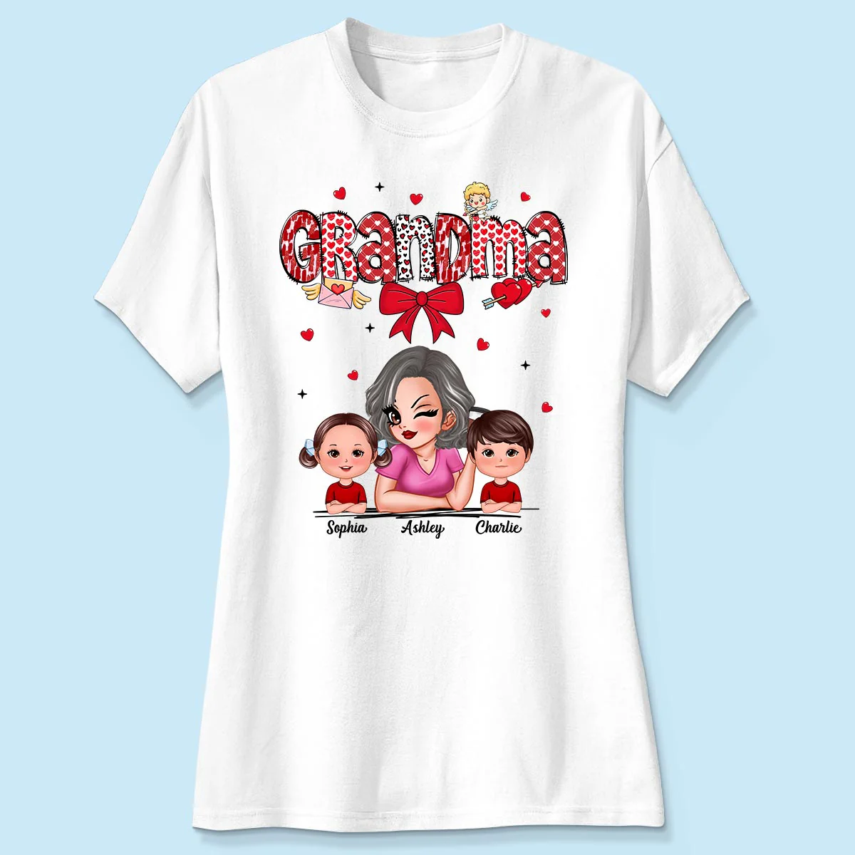 Grandma And Grandkids Personalized Shirt, Gift For Grandma - Image 4