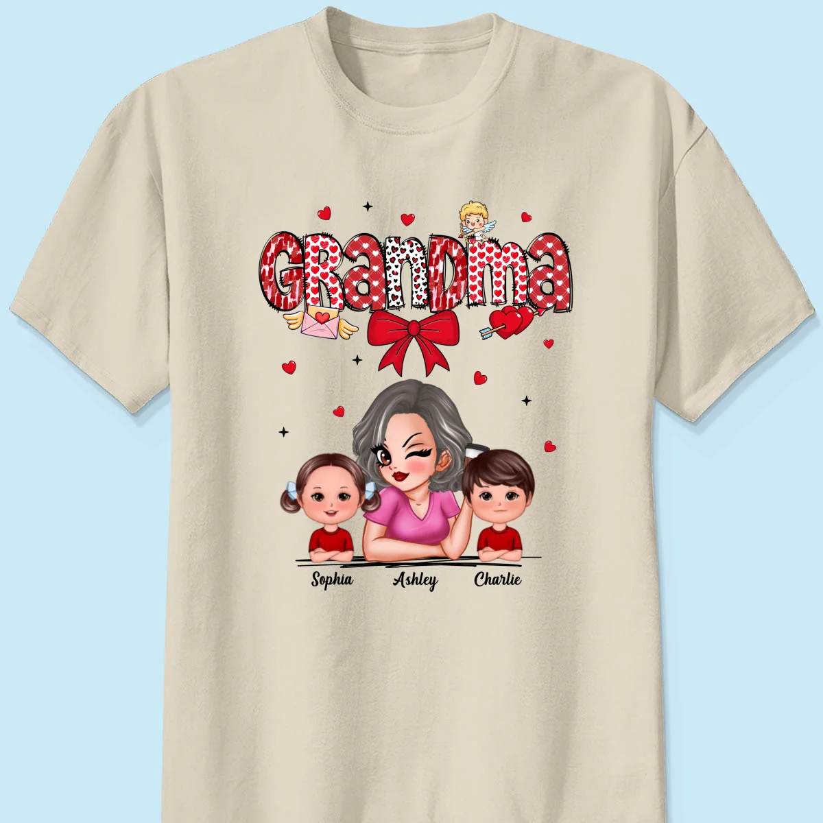 Grandma And Grandkids Personalized Shirt, Gift For Grandma - Image 9