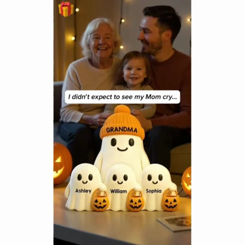 3D Effect Grandma Boo Crew Fall Halloween Decor Personalized Light Box - Gift For Grandmas - Image 2