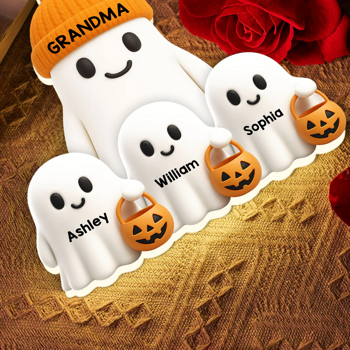 3D Effect Grandma Boo Crew Fall Halloween Decor Personalized Light Box - Gift For Grandmas - Image 7