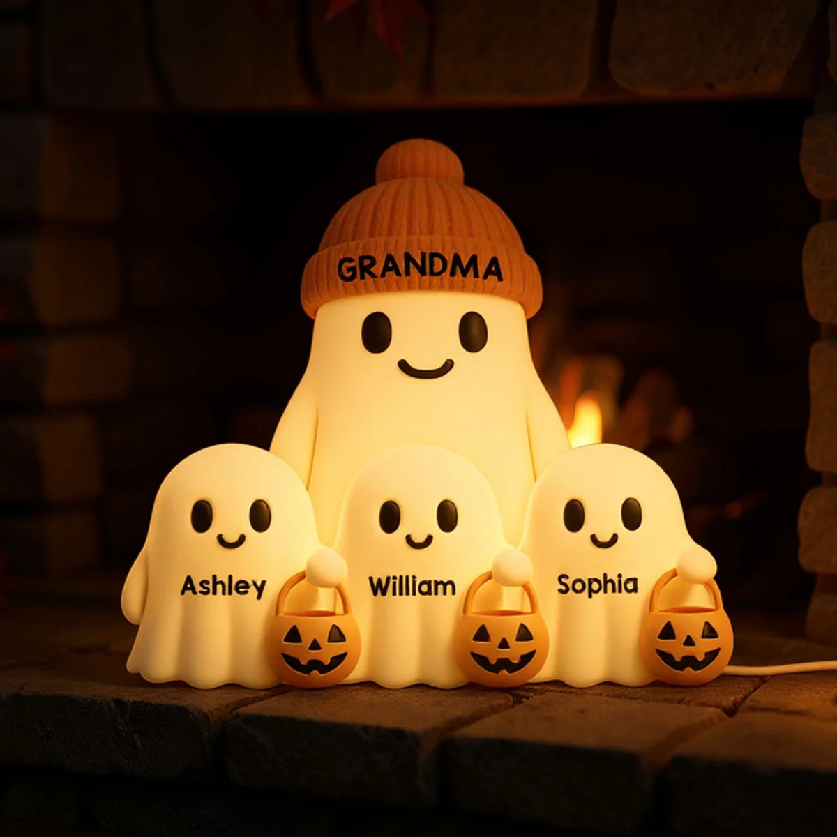 3D Effect Grandma Boo Crew Fall Halloween Decor Personalized Light Box - Gift For Grandmas - Image 9
