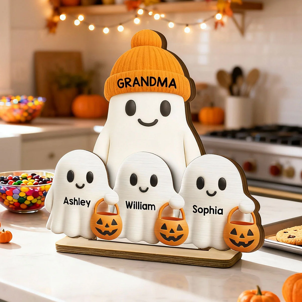 Grandma Boo Crew Halloween Decor - Personalized 2-Layered Wooden Plaque - Gift For Grandmas - Image 3