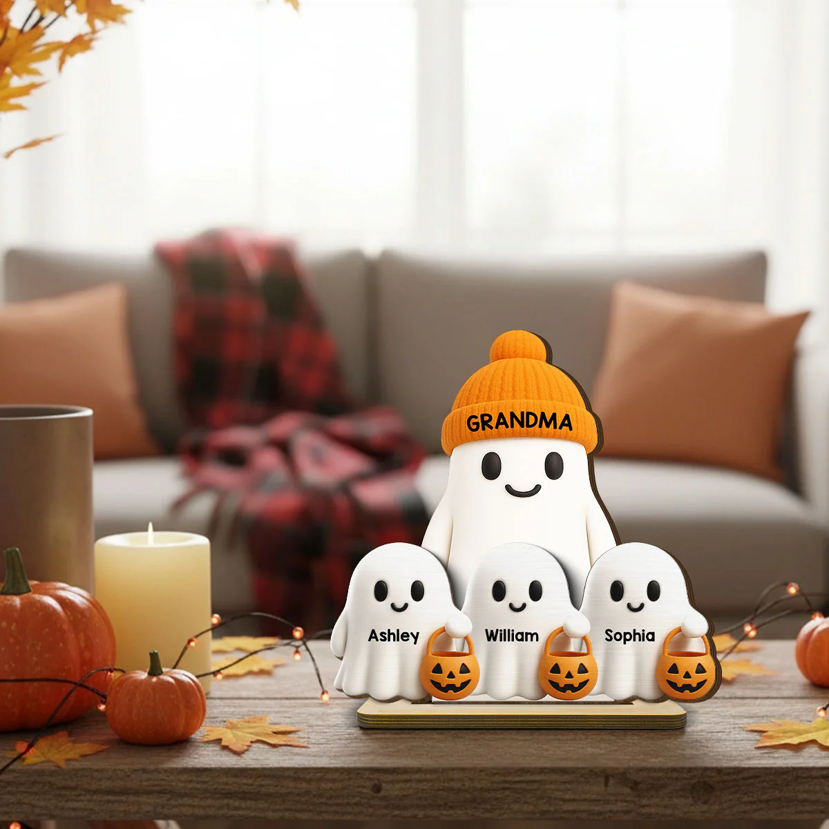 Grandma Boo Crew Halloween Decor - Personalized 2-Layered Wooden Plaque - Gift For Grandmas - Image 4