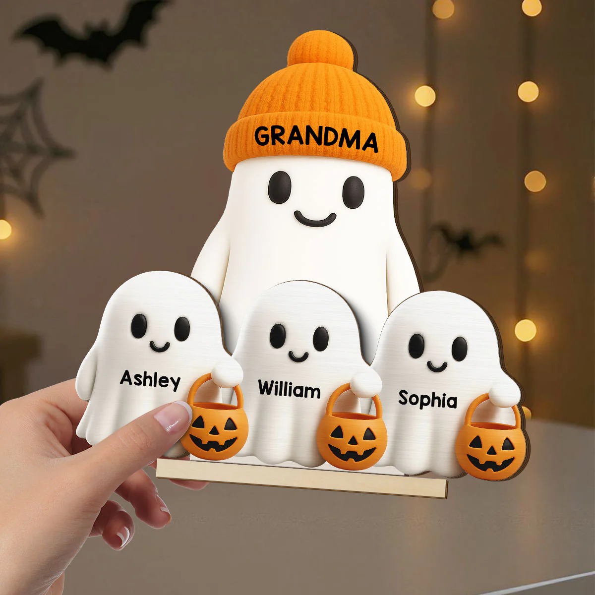 Grandma Boo Crew Halloween Decor - Personalized 2-Layered Wooden Plaque - Gift For Grandmas - Image 5