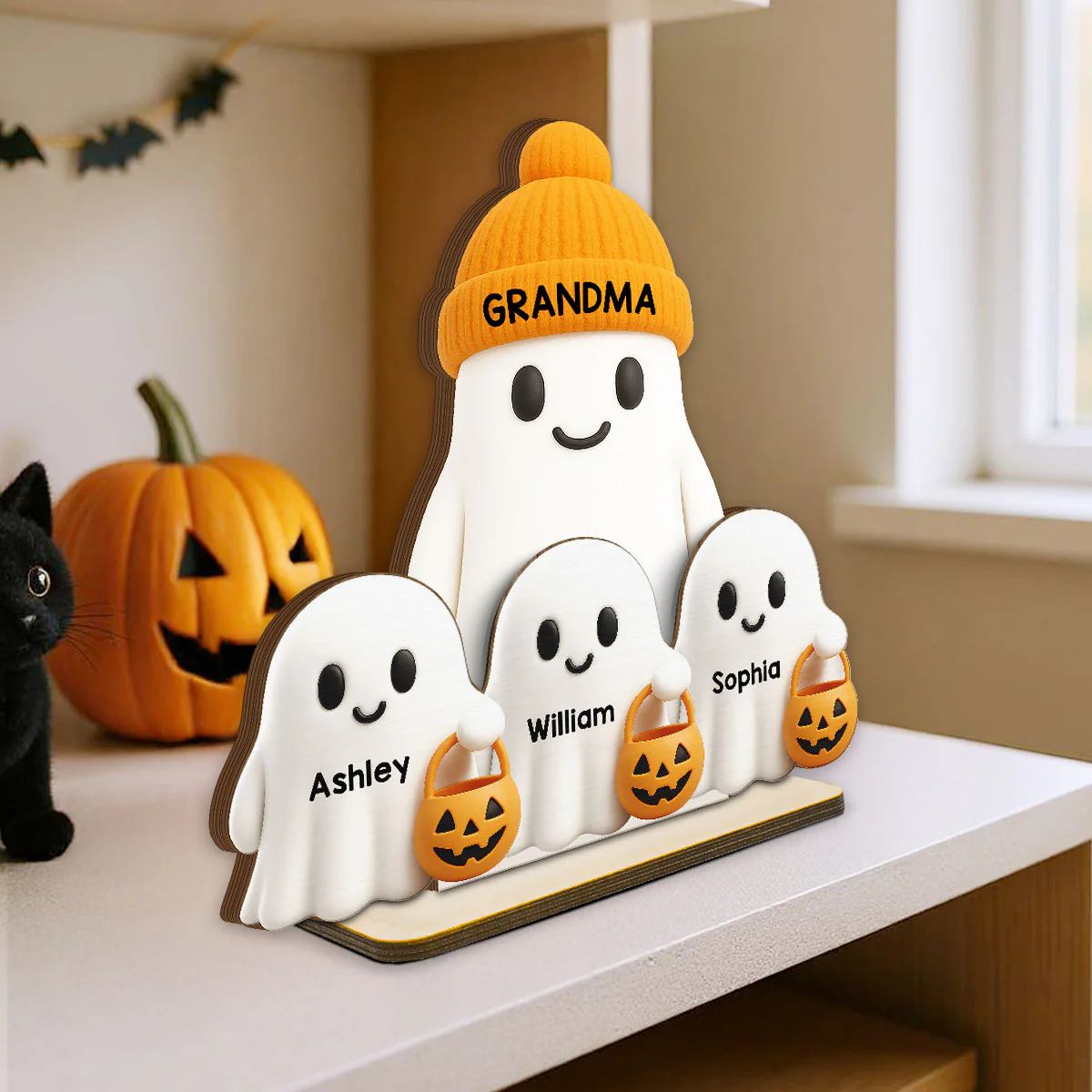 Grandma Boo Crew Halloween Decor - Personalized 2-Layered Wooden Plaque - Gift For Grandmas - Image 6