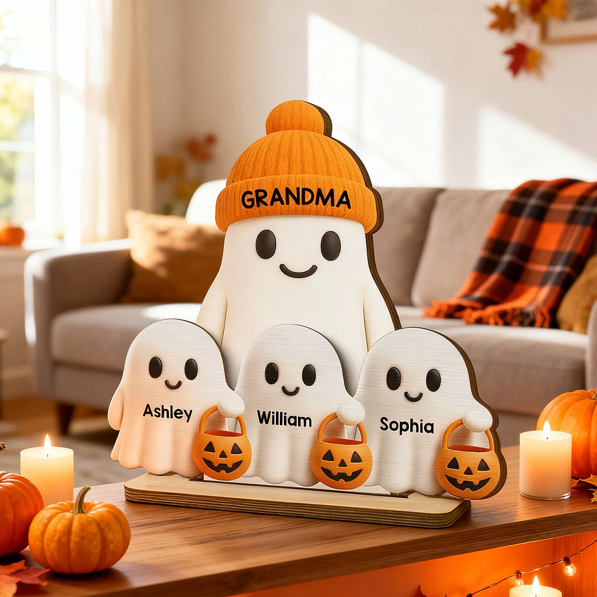 Grandma Boo Crew Halloween Decor - Personalized 2-Layered Wooden Plaque - Gift For Grandmas - Image 7