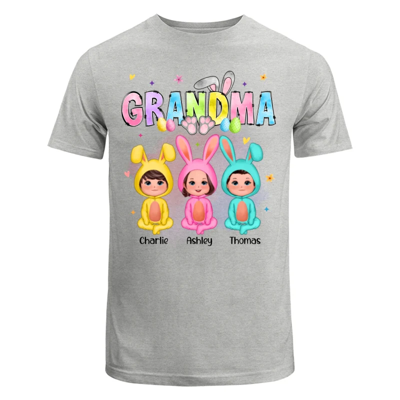 Grandma Bunny With Doll Grandkids Easter Personalized Shirt - Image 6