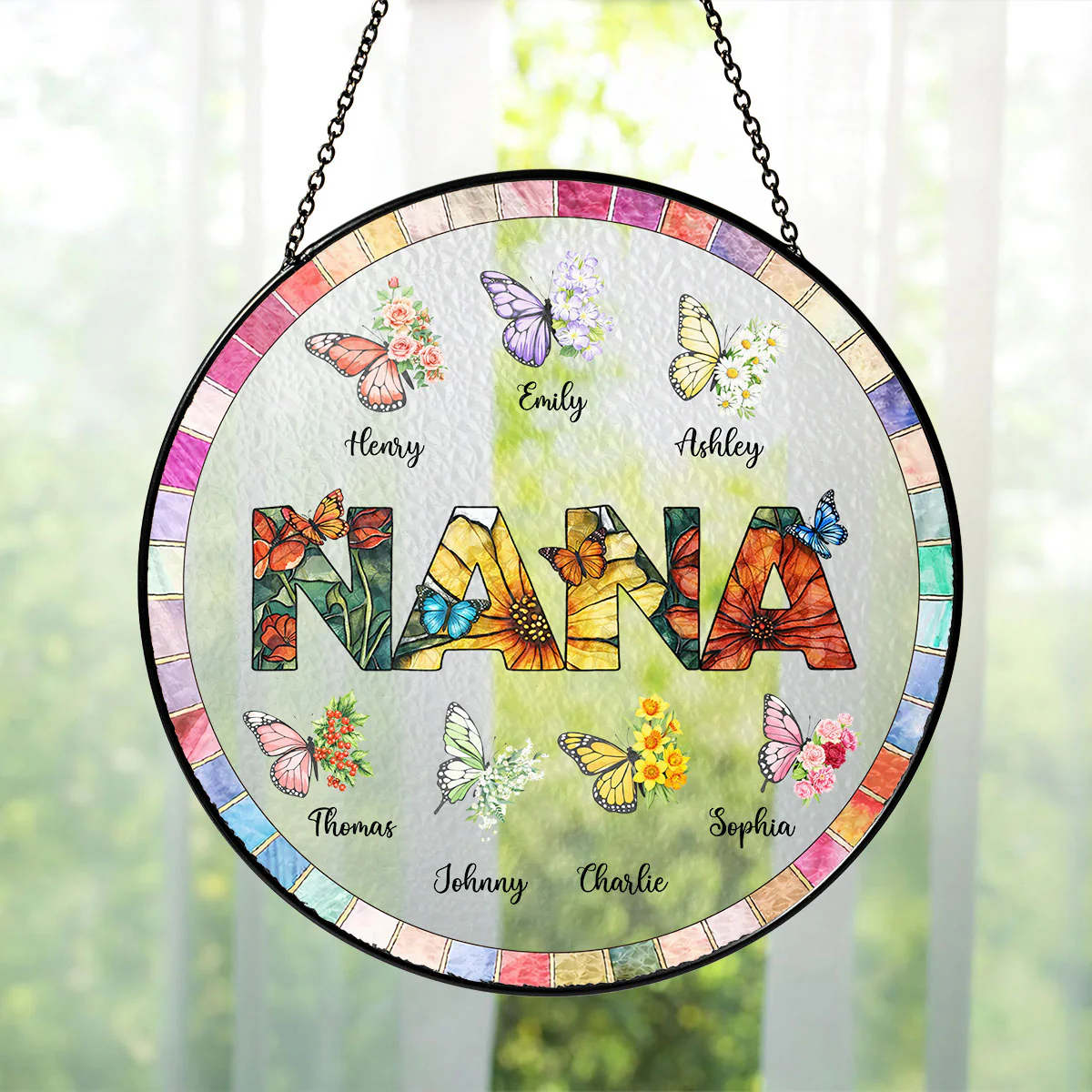 Grandma Butterfly with Grandkids' Names - Personalized Suncatcher - Mother's Day Gift for Mom, Grandma, Wife - Image 6