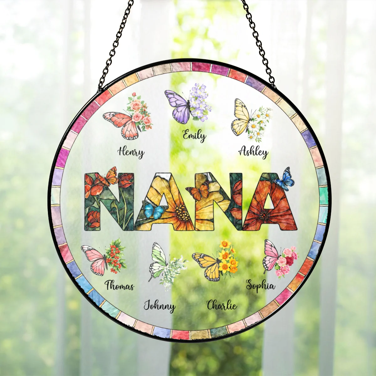 Grandma Butterfly with Grandkids' Names - Personalized Suncatcher - Mother's Day Gift for Mom, Grandma, Wife - Image 8