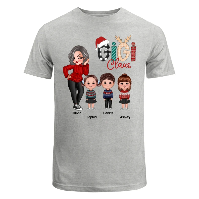 Grandma Claus Christmas Pattern Personalized Shirt - Image 6