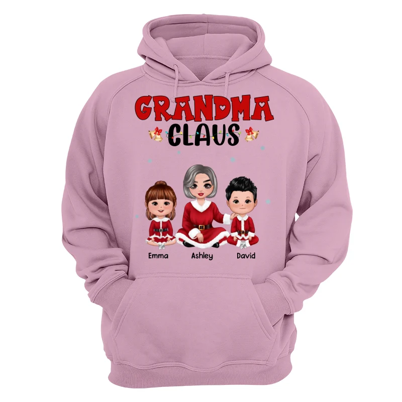 Grandma Claus Grandkids Christmas Personalized Shirt Hoodie - Image 15