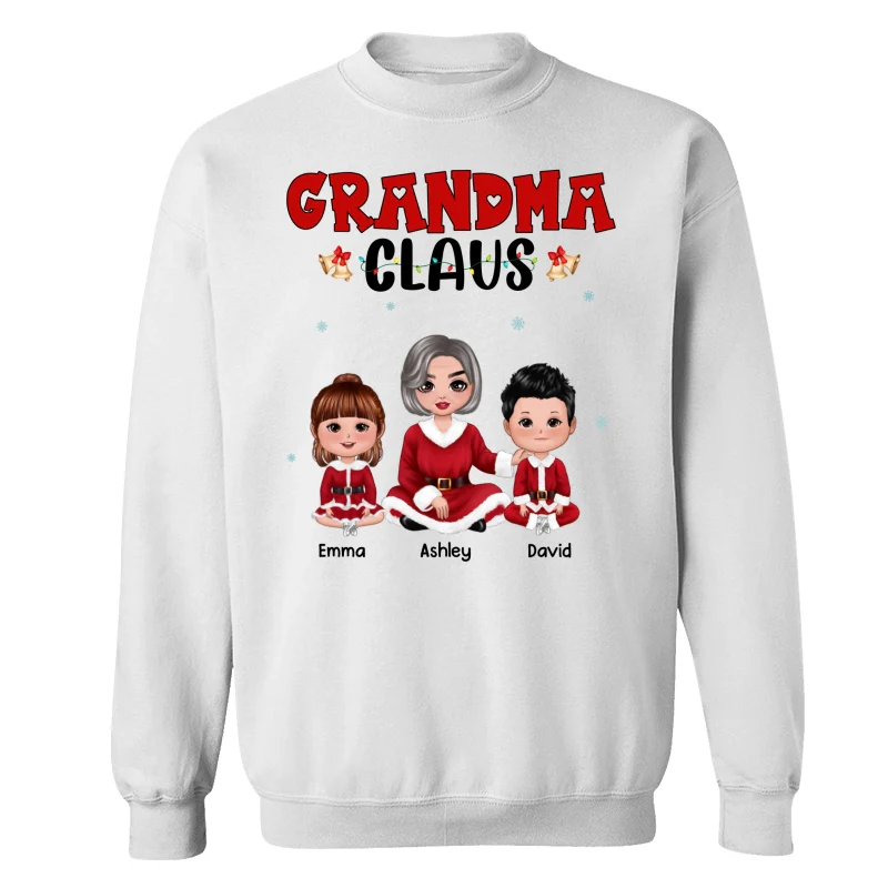 Grandma Claus Grandkids Christmas Personalized Shirt Hoodie - Image 17