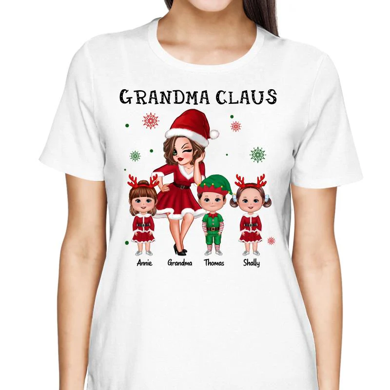 Grandma Claus Pretty Woman Christmas Personalized Shirt - Image 2