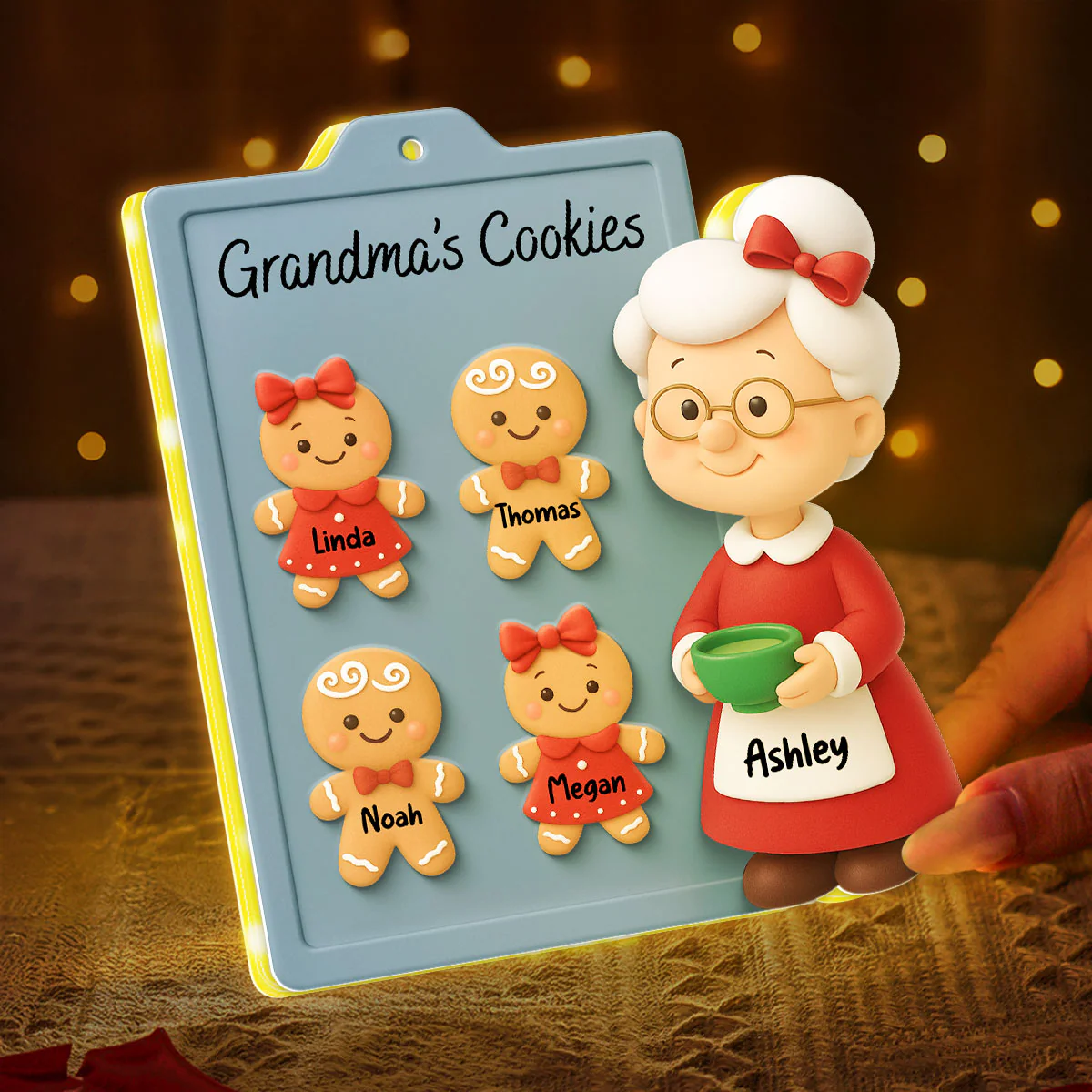 Grandma Cookies 3D Effect - Personalized Light Box - Christmas Gift for Grandmas - Image 7