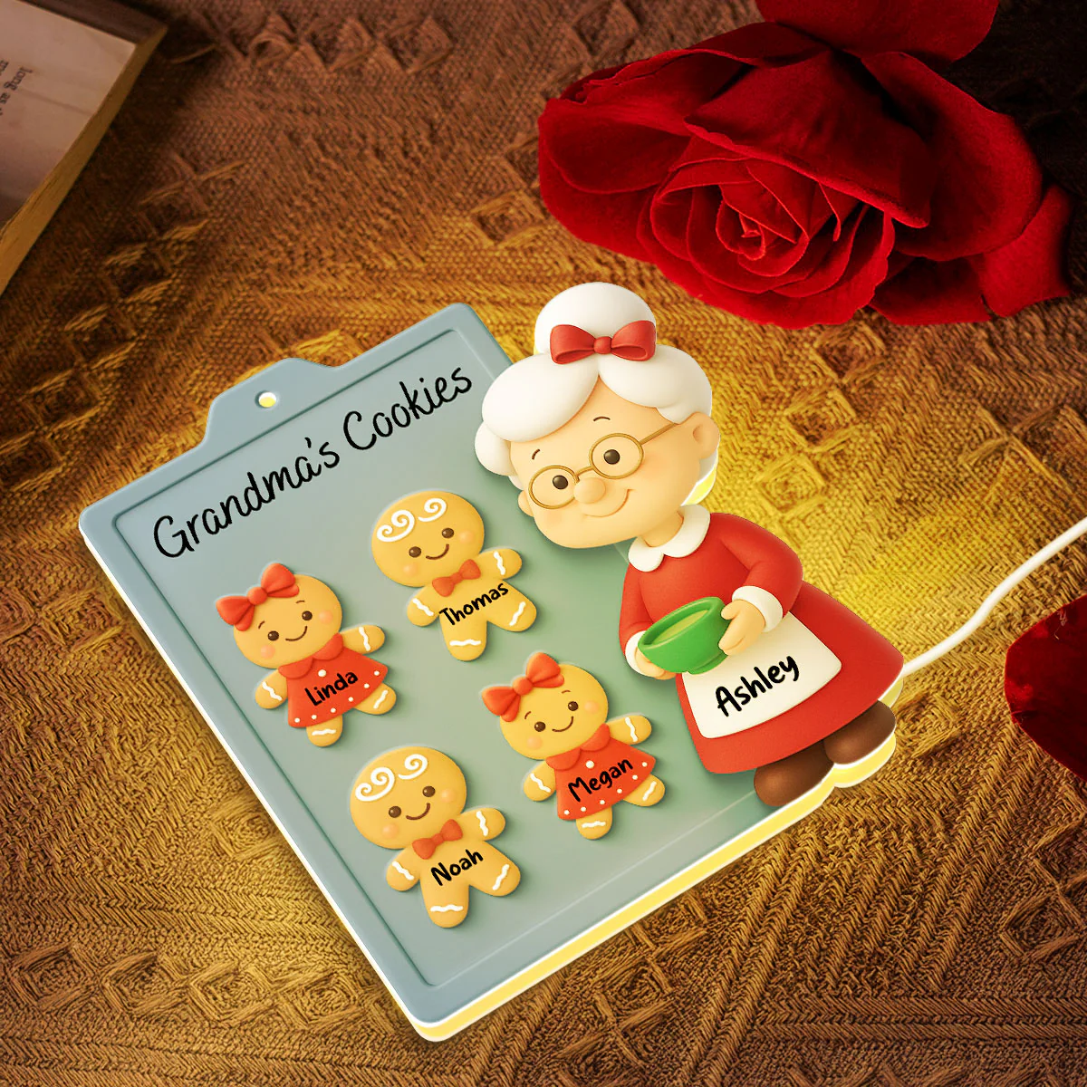 Grandma Cookies 3D Effect - Personalized Light Box - Christmas Gift for Grandmas - Image 9