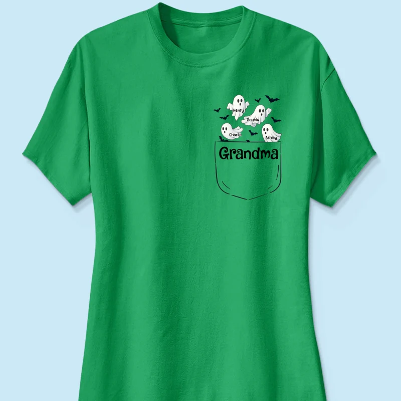 Grandma Cute Ghost and Bat Halloween In Pocket Effect Personalized Shirt - Image 42