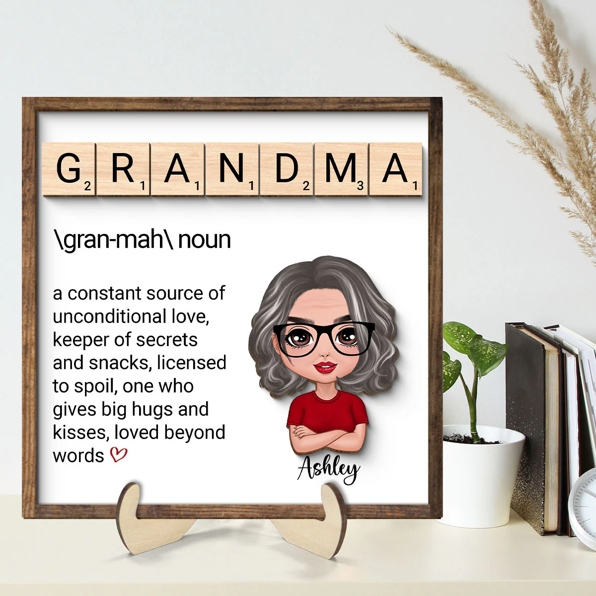 Grandma Definition Personalized 2-Layer Wooden Plaque - Image 2