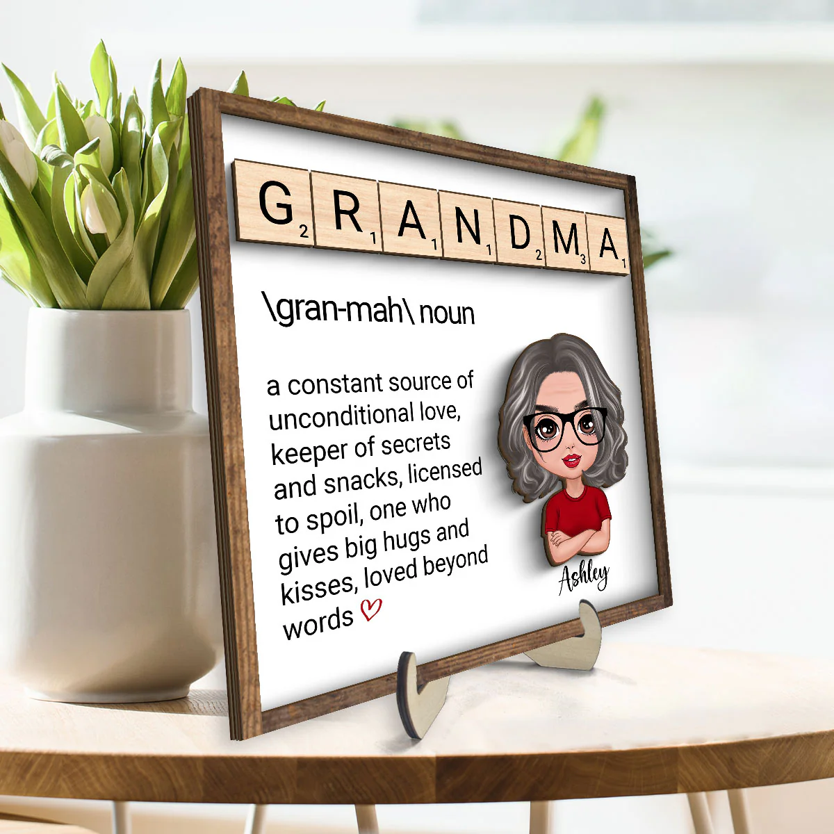 Grandma Definition Personalized 2-Layer Wooden Plaque - Image 3