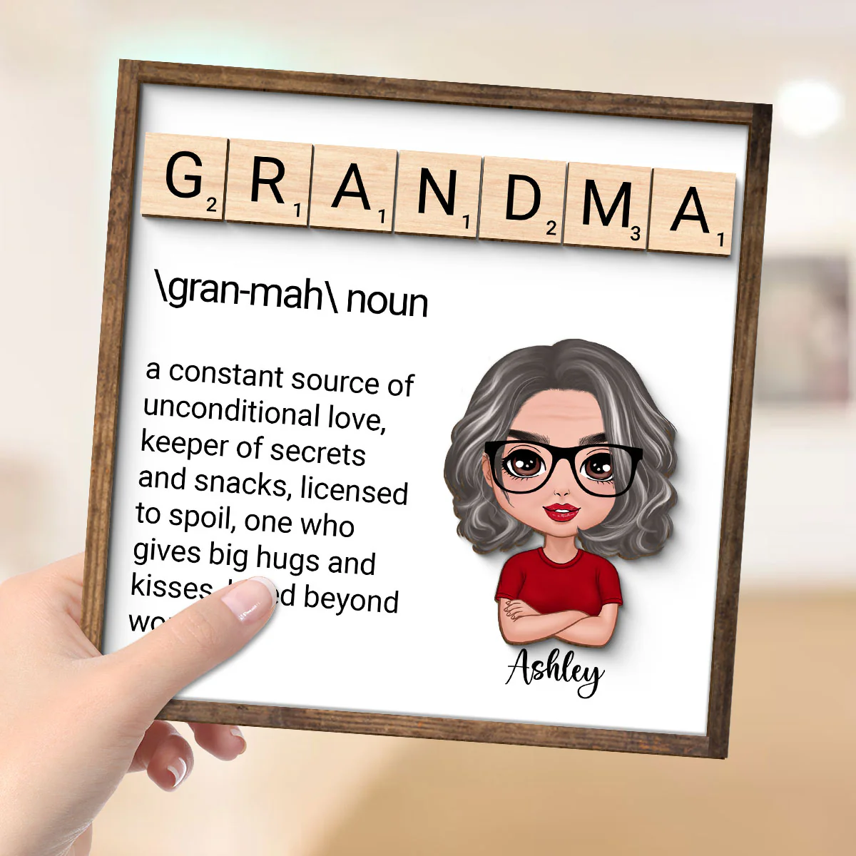 Grandma Definition Personalized 2-Layer Wooden Plaque - Image 4