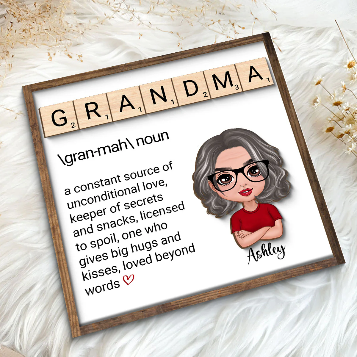 Grandma Definition Personalized 2-Layer Wooden Plaque - Image 5