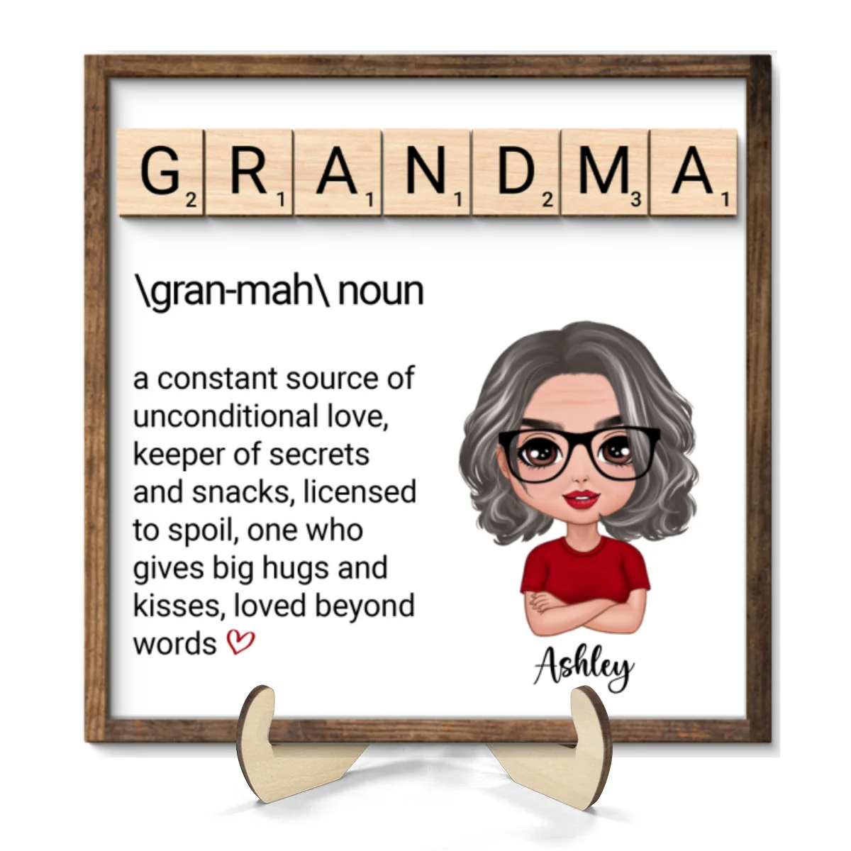 Grandma Definition Personalized 2-Layer Wooden Plaque - Image 8