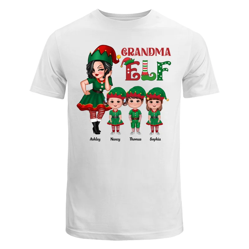 Grandma ELF Doll Kids Christmas Personalized Shirt - Image 5
