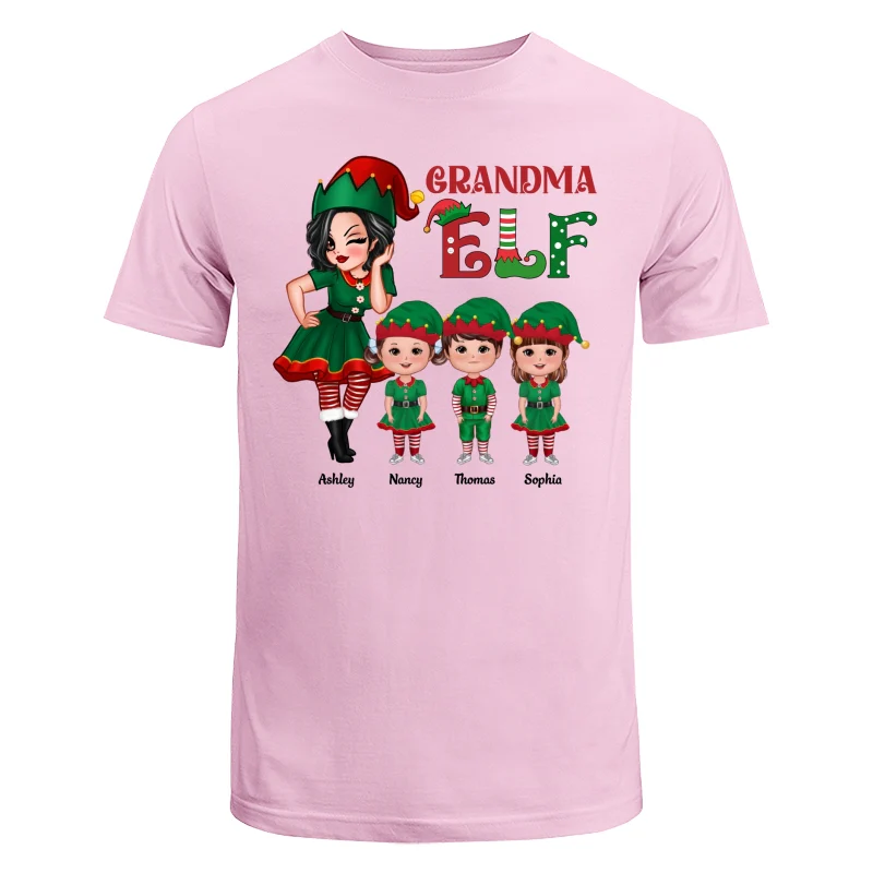 Grandma ELF Doll Kids Christmas Personalized Shirt - Image 7
