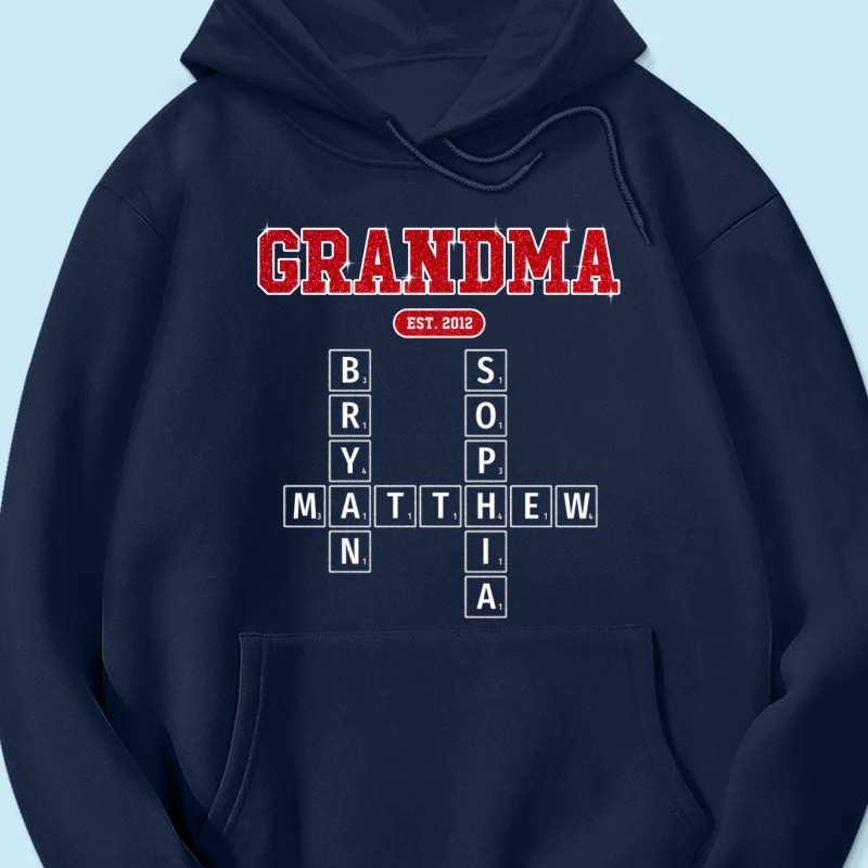 Grandma Est. Pink Crossword Art Puzzle Unique Gift For Grandma Mom Personalized Shirt - Image 17