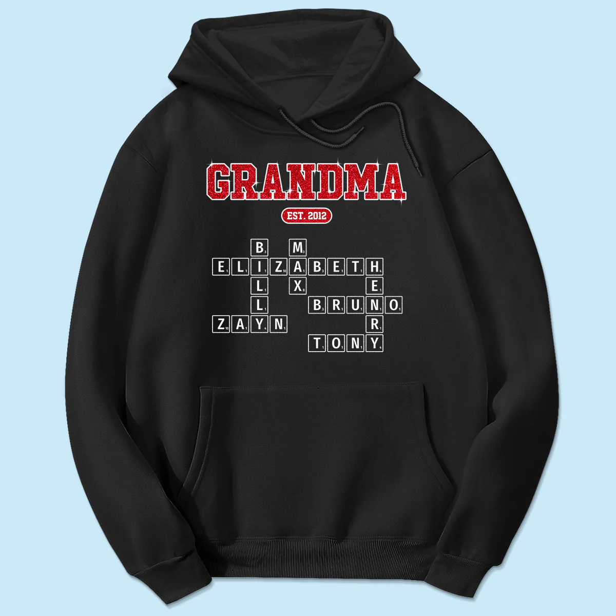 Grandma Est. Pink Crossword Art Puzzle Unique Gift For Grandma Mom Personalized Shirt - Image 5