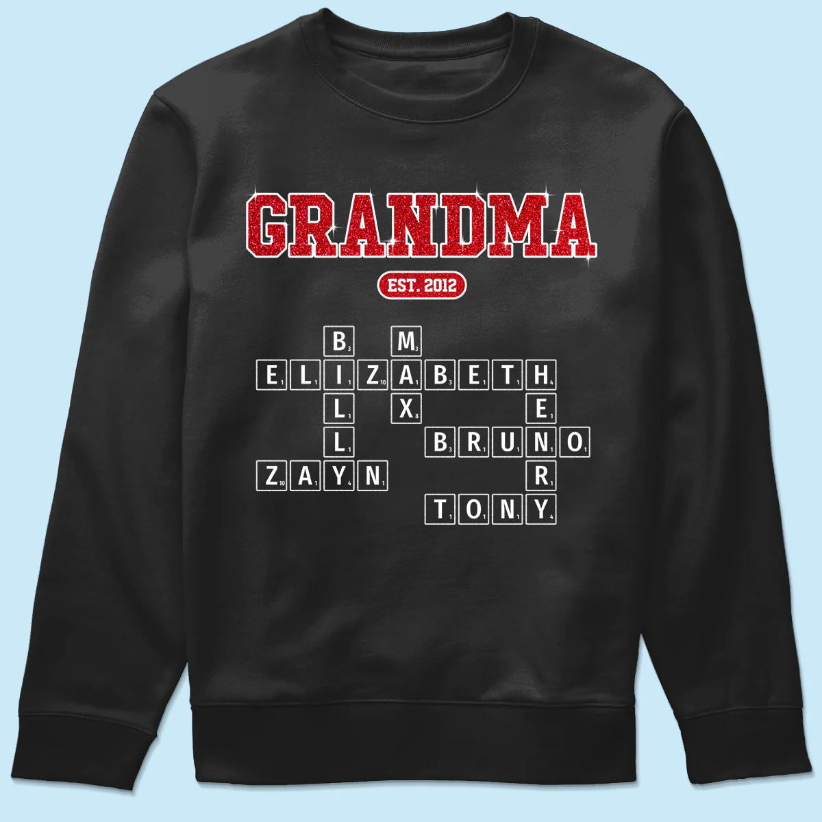Grandma Est. Pink Crossword Art Puzzle Unique Gift For Grandma Mom Personalized Shirt - Image 6