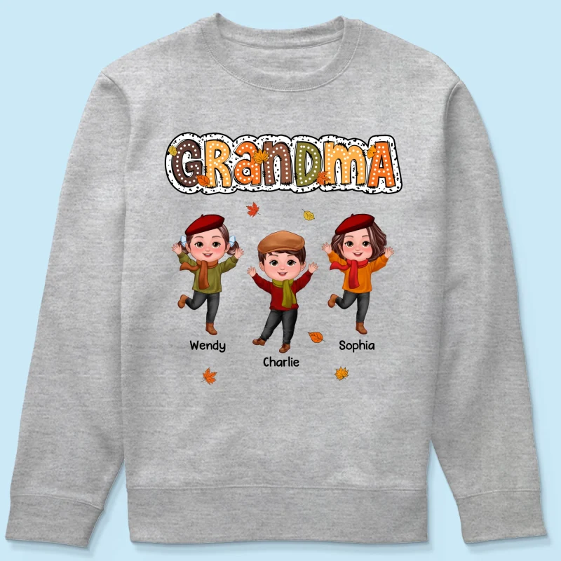 Grandma Fall Season Dalmatian Dot Happy Kids Personalized Shirt - Image 20