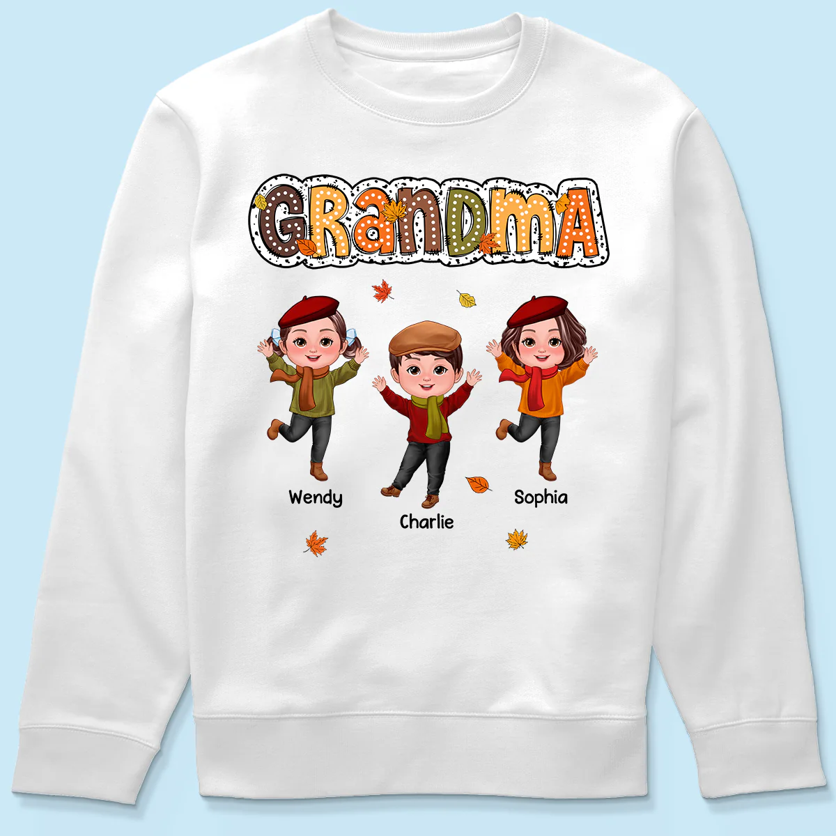 Grandma Fall Season Dalmatian Dot Happy Kids Personalized Shirt - Image 6