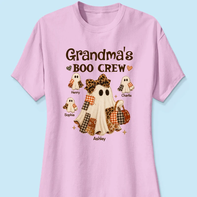 Grandma Fall Season Halloween Faux Patchwork Pattern Coquette - Personalized Shirt - Halloween Gift For Grandma - Image 17